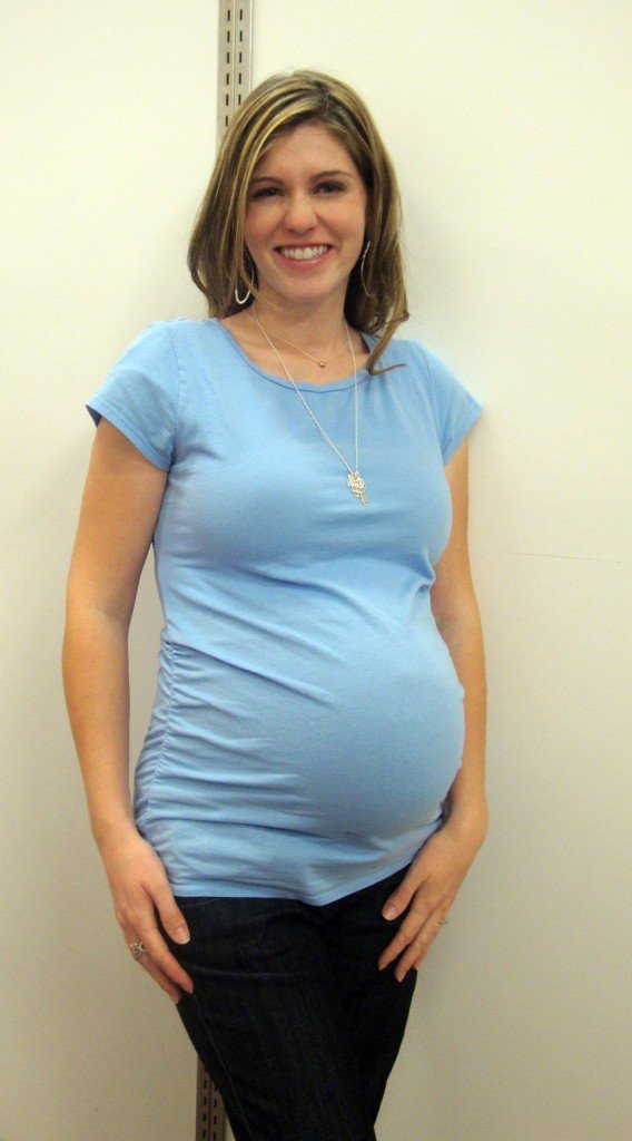 blue maternity top